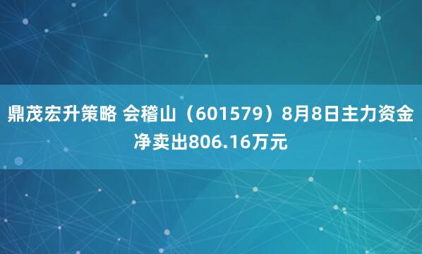 鼎茂宏升策略 会稽山（601579）8月8日主力资金净卖出806.16万元