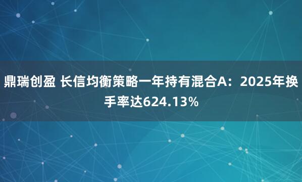 鼎瑞创盈 长信均衡策略一年持有混合A：2025年换手率达624.13%